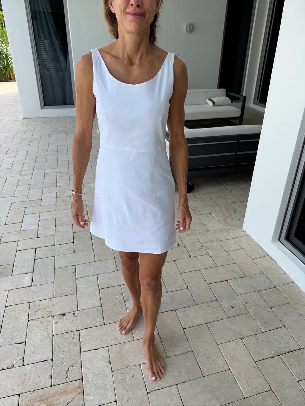 Theory White Scoop Neck Swim Coverup Dress